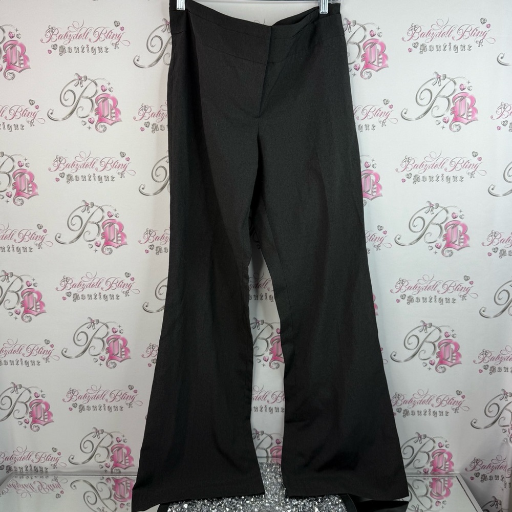 Suzy Shier pants grey wide leg trouser bottoms Black Boot-Cut Dress Pants